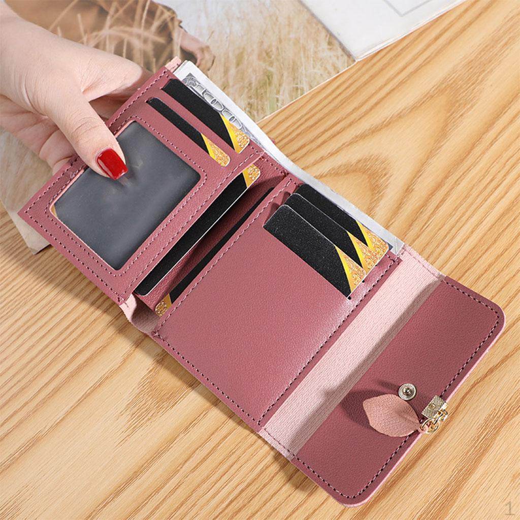 Кошелек Модный Двускладной Короткий Держатель Карман для Денег Сумка Путешествия темно-розовый 699₽