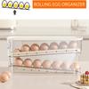 Egg Storage Box Bilayer Fridge Egg Storage Box Automatic Scrolling Refrigerator Egg Holder Organizer Egg Tray Eggs Dispenser