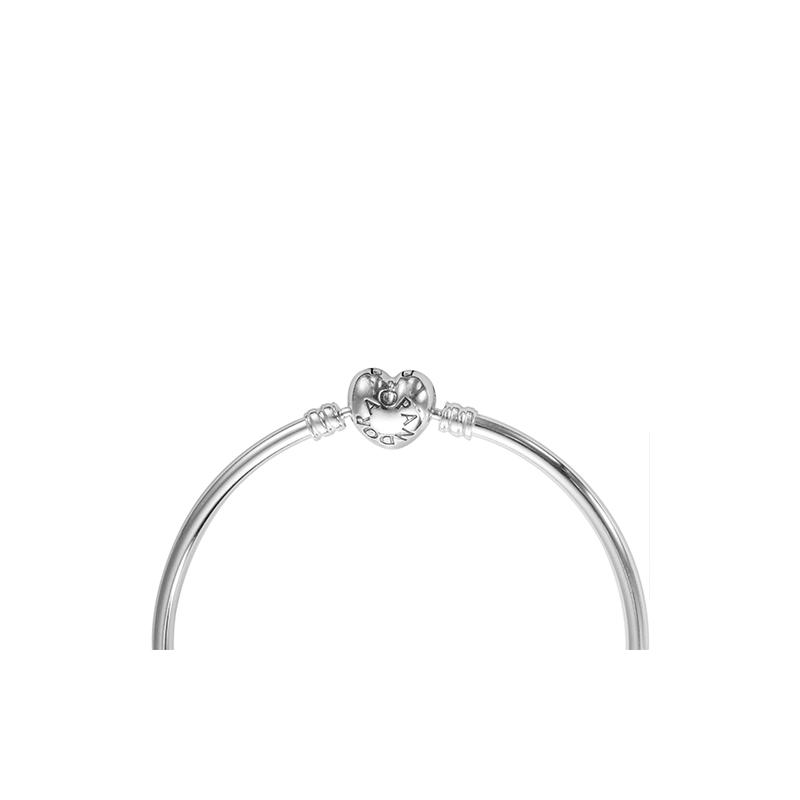 Pandora Moments Heart Shape Chain Bracelet 925 Silver Bracelet Women's Silver Silver 17CM mirror jewelry box