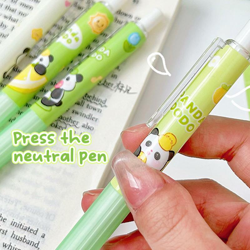 

4Pcs Creative Panda Stationery Ballpoint Pen Press Gel Pen Set School Supplies