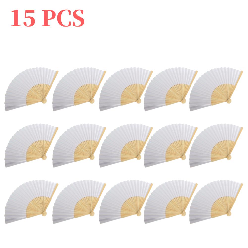 Blank White DIY Paper Decorative Fans Hand Practice Hand Held Fan Portable Hand-painted Elegant Creative for Dance Cosplay Props