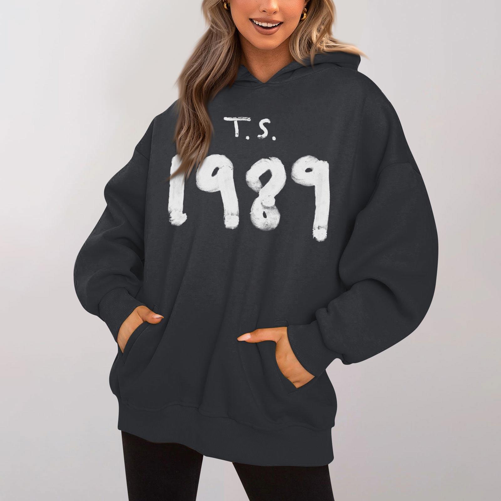 

Women s Oversized Sweatshirt Pullover Hoodie Long Sleeves With Pockets Winter Fall Clothing Color Pullover Sports Workout Casual Clothes L чёрный