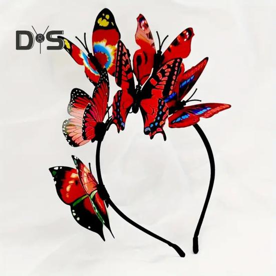 Frauen Stirnband Bunte Schmetterlinge Decor Braut Haar Band Parteien Cosplay Halloween Haar Zubehör