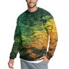 Men's Casual Fashion Printed Round Neck Pullover Sweatshirt