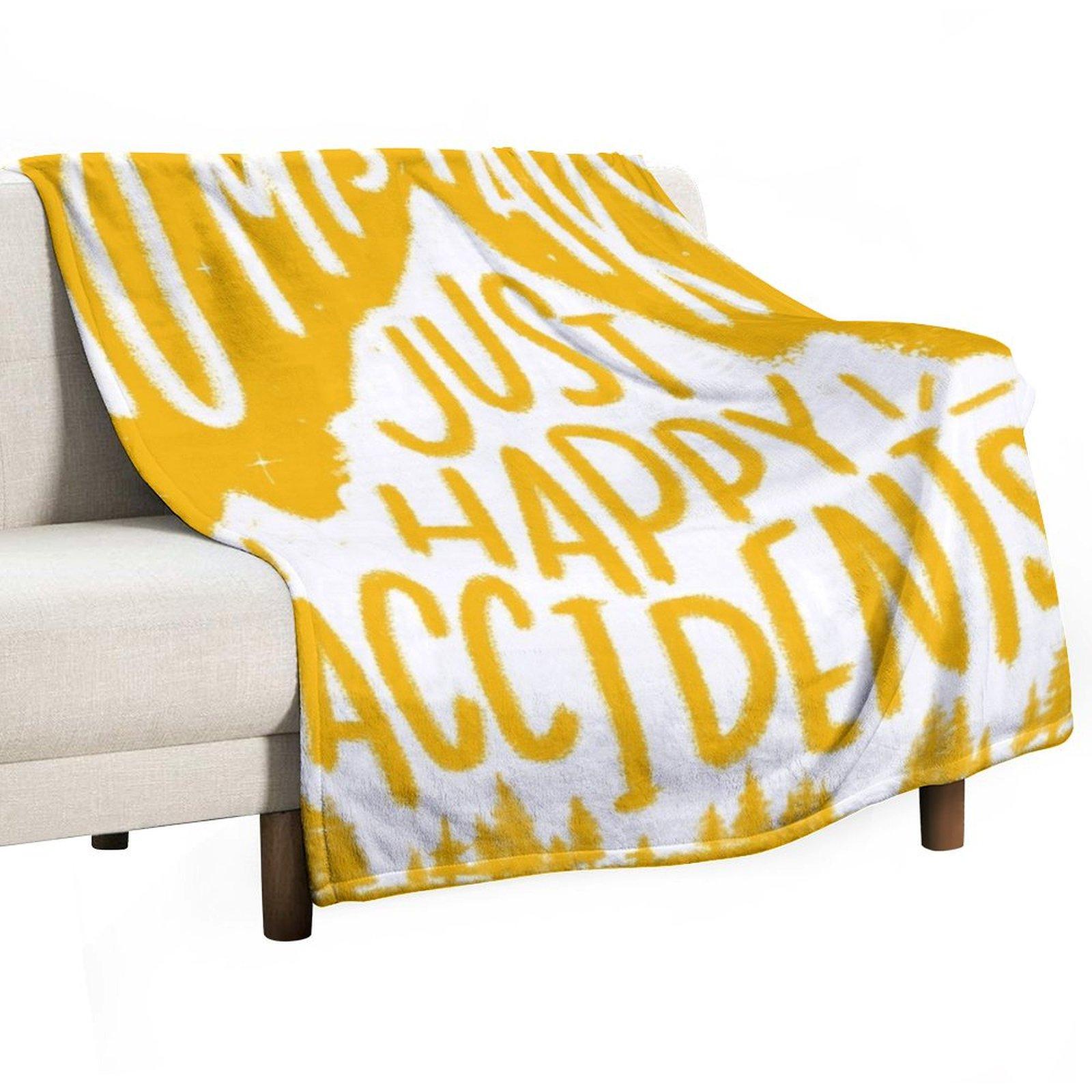 Sunny No Mistakes, Just Happy Accidents Throw Blanket valentine gift ideas decorative blankets and throws Plush Blankets 30x40in