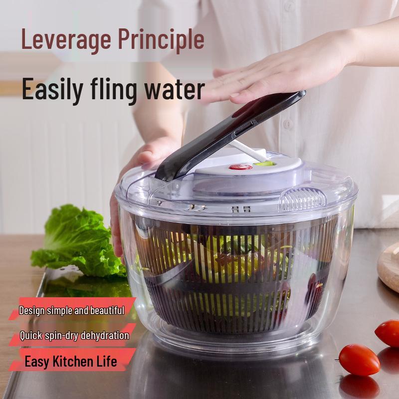 Manual Vegetable and Fruit Dehydrator with Salad Spinner & Draining Basket чёрный