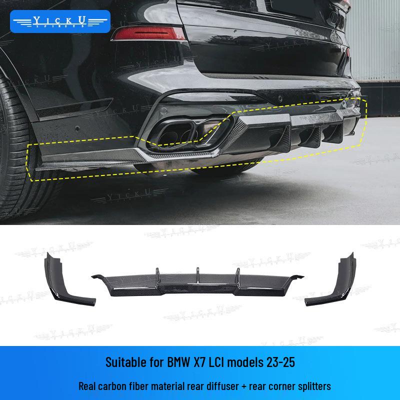 BMW X7 LCI FD Style Body Kit: Front Lip, Side Skirts, Rear Lip, Tail Wing in Carbon Fiber