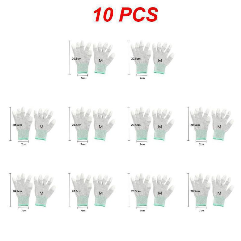 1~10PCS Anti Static Gloves Electronic Working Gloves Household Clean Knitted Gloves Non-slip Wear-resistant Industrial