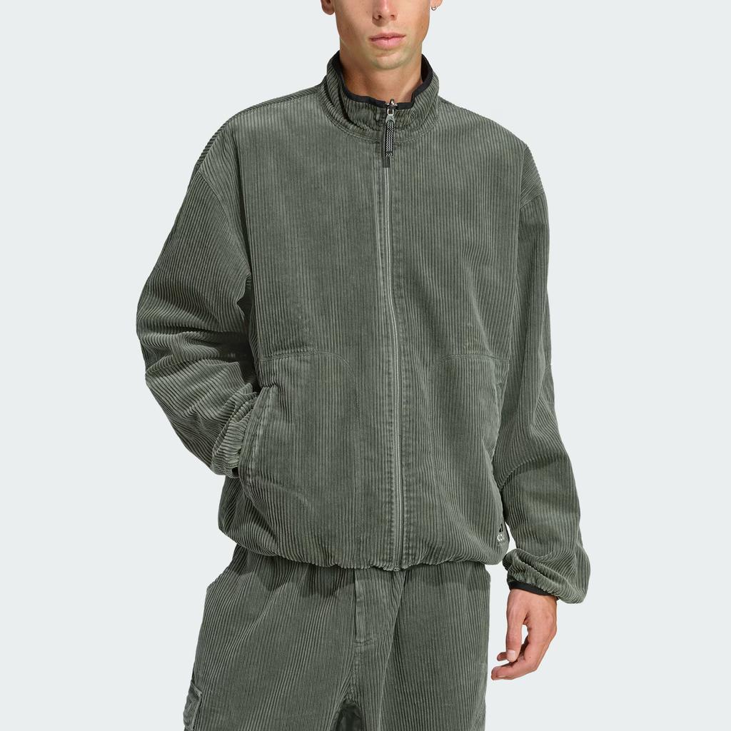 Adidas Equipment Series FW25 Reversible Corduroy Loose Fit Stand Collar Zip Long Sleeve Jacket Men Jackets JV7660