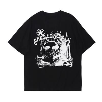 Punk Retro Top Y2K Cotton T-shirt Graphic Print O-neck T-shirt Hip-hop Street Wear Loose Short-sleeved T-shirt