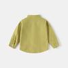 Boys' Solid-Color Stand-Up Collar Long-Sleeve Shirt for Spring and Fall