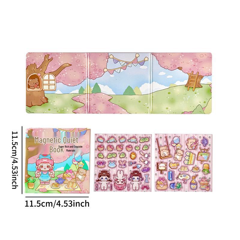 Cute Girl Magnetic DIY Quiet Book: Educational Dress-up Toy