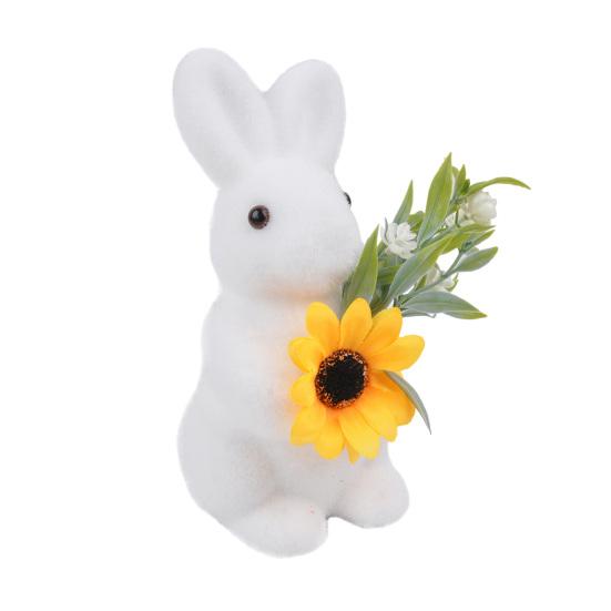 Bunny Ornament Easter Decoration with Artificial Moss Resin Core Waterproof UV-Resistant Outdoor Spring Centerpiece Decor