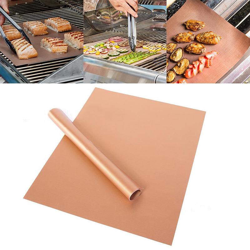 Buy IDH 2Pcs 40*60cm Kitchen Copper Chef Grill Bake Mats Outdoor BBQ