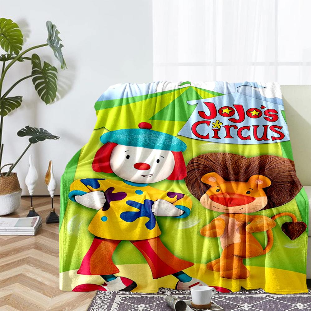 JoJo's Circus Theme Printed Blanket - Perfect for Couch, Bed, Travel & Outdoor Use | Machine Washable, Cozy & Durable.