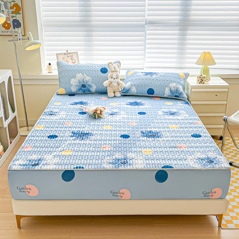 Bonenjoy Summer Mattress Cover Cooling Feel Bedspread Quilted Bed Cover Queen Size Bedsheet Fundas De Colchón (No Pillowcase)