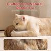Rabbit Fur Ball Cat Toy, Soft Fluffy Cat Toy Ball, Natural Rabbit Fur Ball Cat Toy with Catnip & Silvervine, Soft Durable Interactive Kitten Toys for 