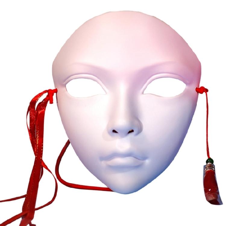 Halloween Mask Hand Painted Masquerade Mask Tassels Decoration Stage Play Mask Full Face Mask For Women Cosplay