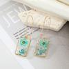 Dry Flower Drop Earrings Dried Flower Dangle Earrings Alloy Material Jewelry