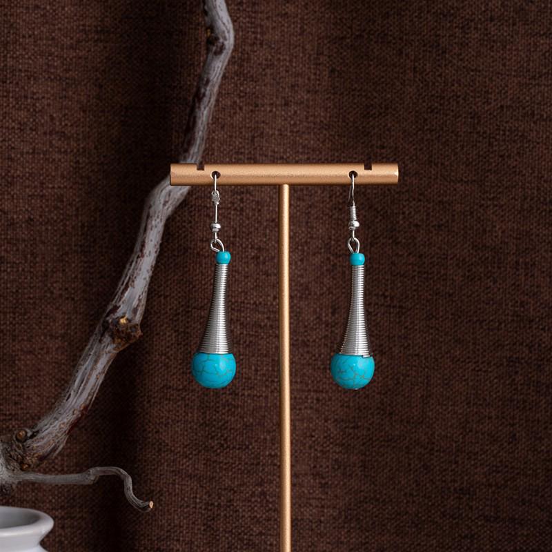 Tibetan Ethnic Bohemian Tassel Turquoise Earrings