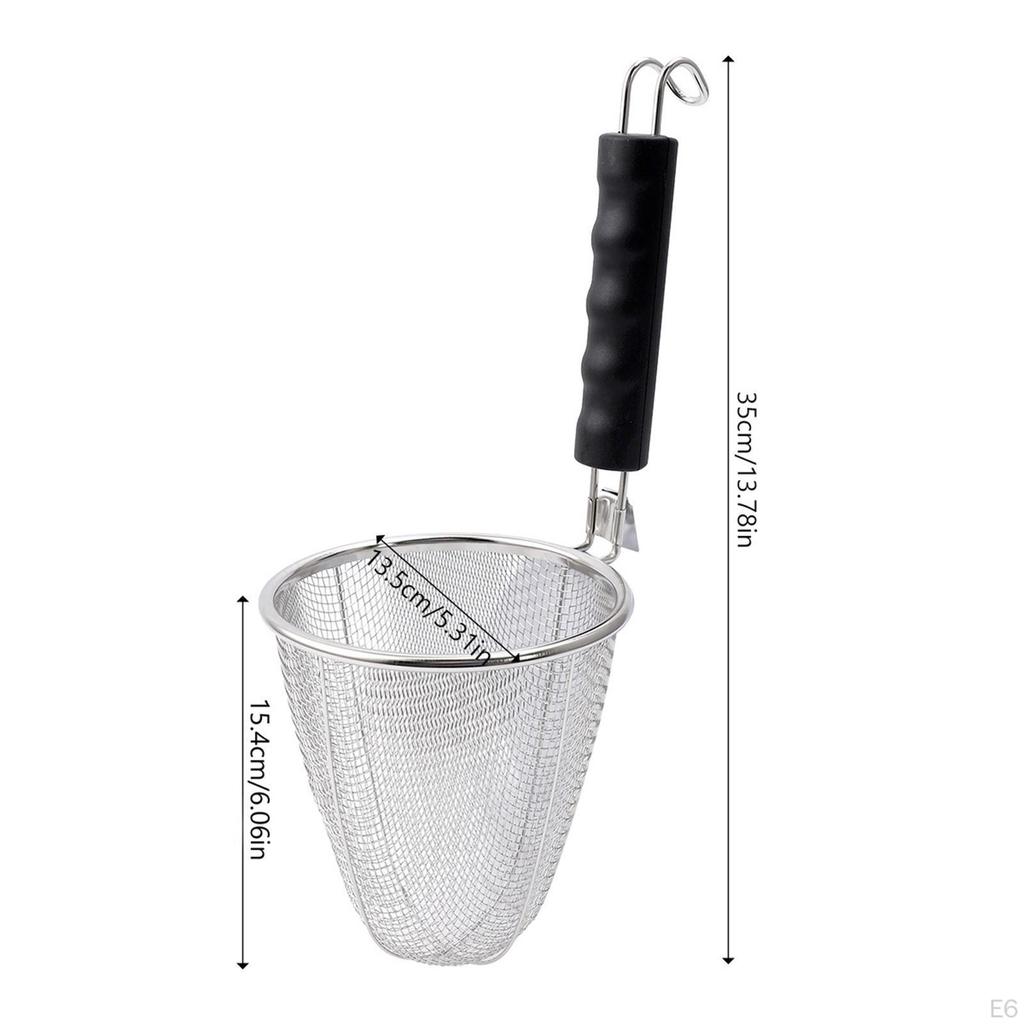 Food Strainer Basket In Stainless Steel for Rinsing Pasta And Dumplings