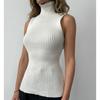 New Spring And Autumn Knitwear Women Clothing High-Neck Sleeveless Top Fashion Casual Sweater