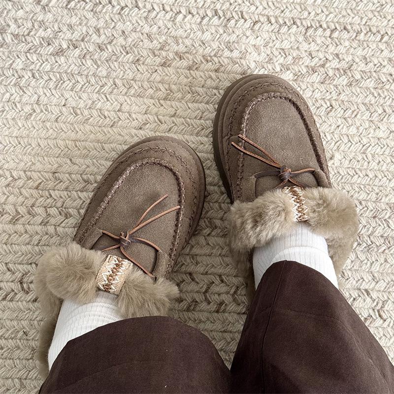 Mao Mao Slippers Women Wear Alpine Ethnic Style Lazy People Pedal Thickened Thermal Cotton Slippers Henan Sangpo Village