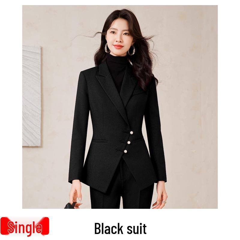 Women's High-End Red Blazer Suit - Casual, Professional, Celebrity Style for Autumn/Spring