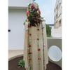 Ladies Forest Style Flower Blossomed Hooded Hat Large Brimmed Warm Headgear Knitted Hat Handmade Crochet Capelet