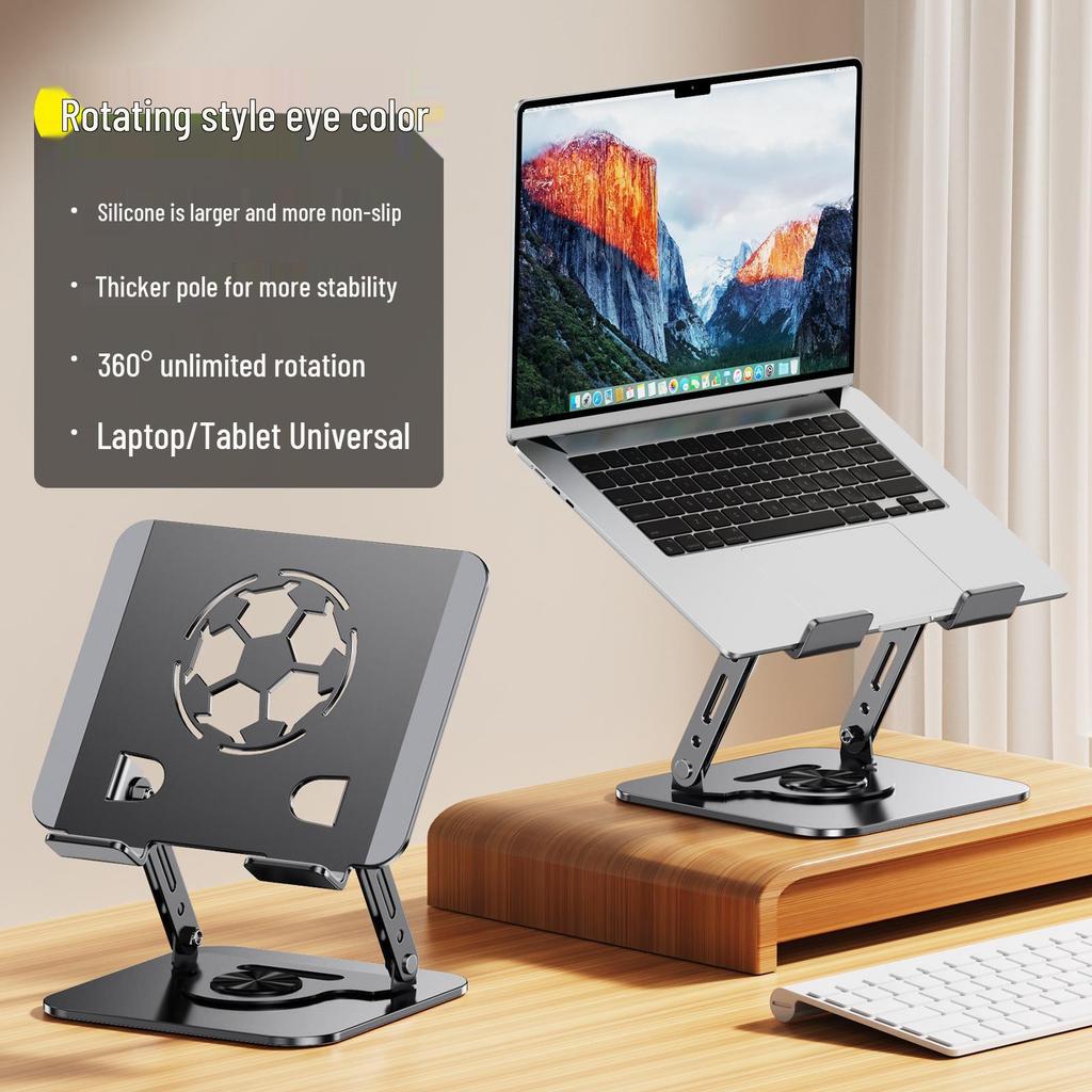 All-Metal Adjustable Rotating Phone and Tablet Stand, 720° Rotation with Self-Cooling Design