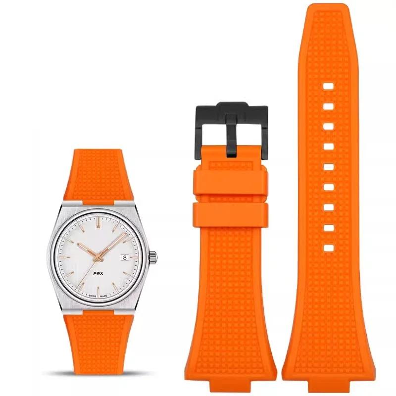 For Tissot PRX rubber strap T137 band Super Player 40mm men's bracelet watch strap T137407 T137410A replace wrist strap 27x12mm