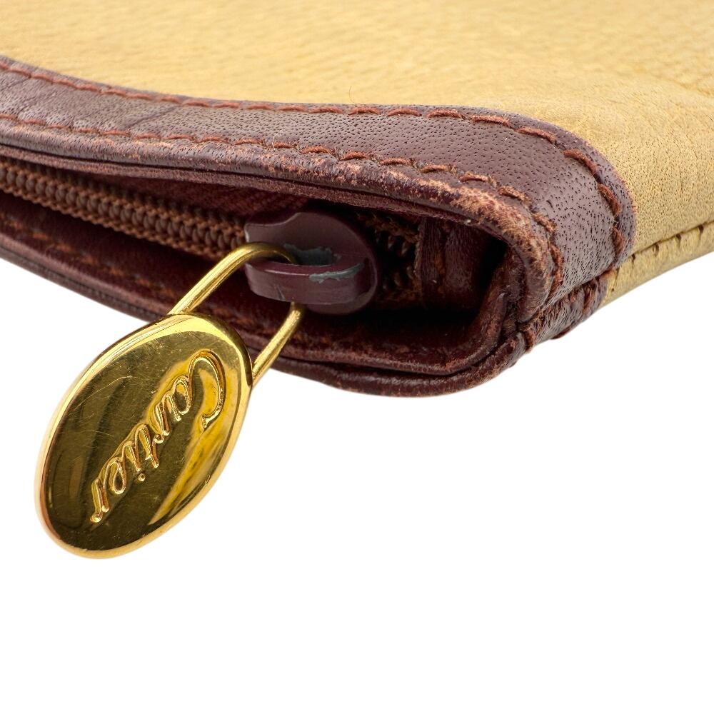 CARTIER Pouch business bag By color leather Clutch bag mustard leather Women Used