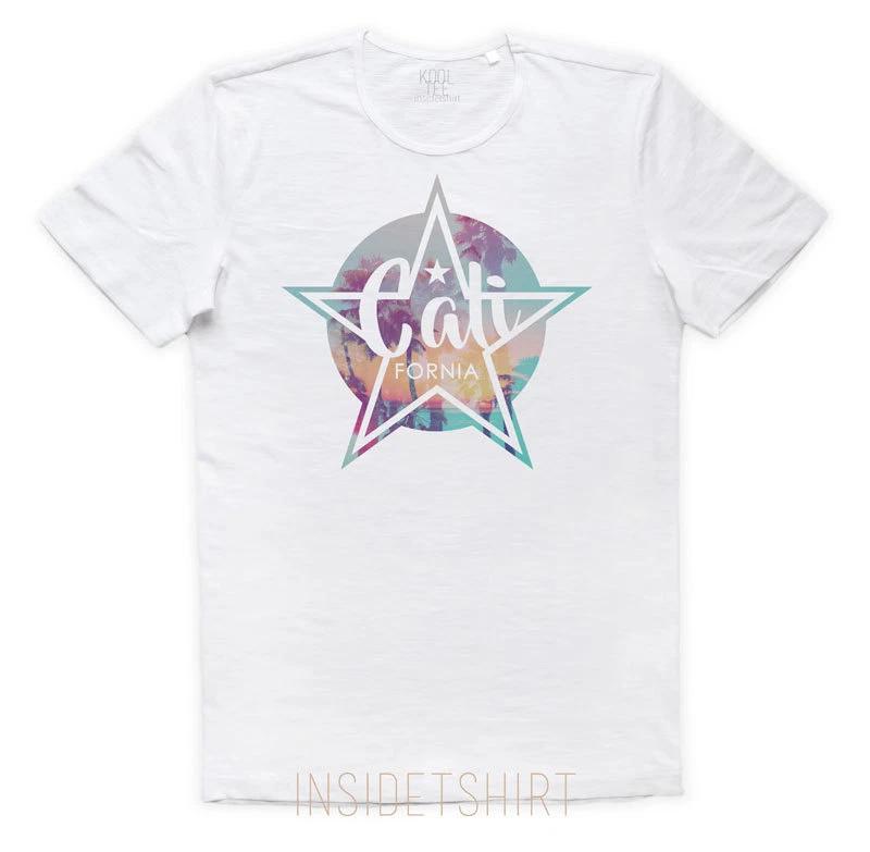 

CALIFORNIA T-SHIRT jersey star palm long beach summer party T-SHIRT MAN S
