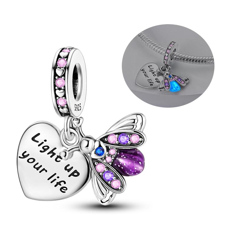 Glow In The Dark Firefly Copper Charms Fits Original 3Mm Bracelet Beads Women Diy Fashion Jewelry Gifts