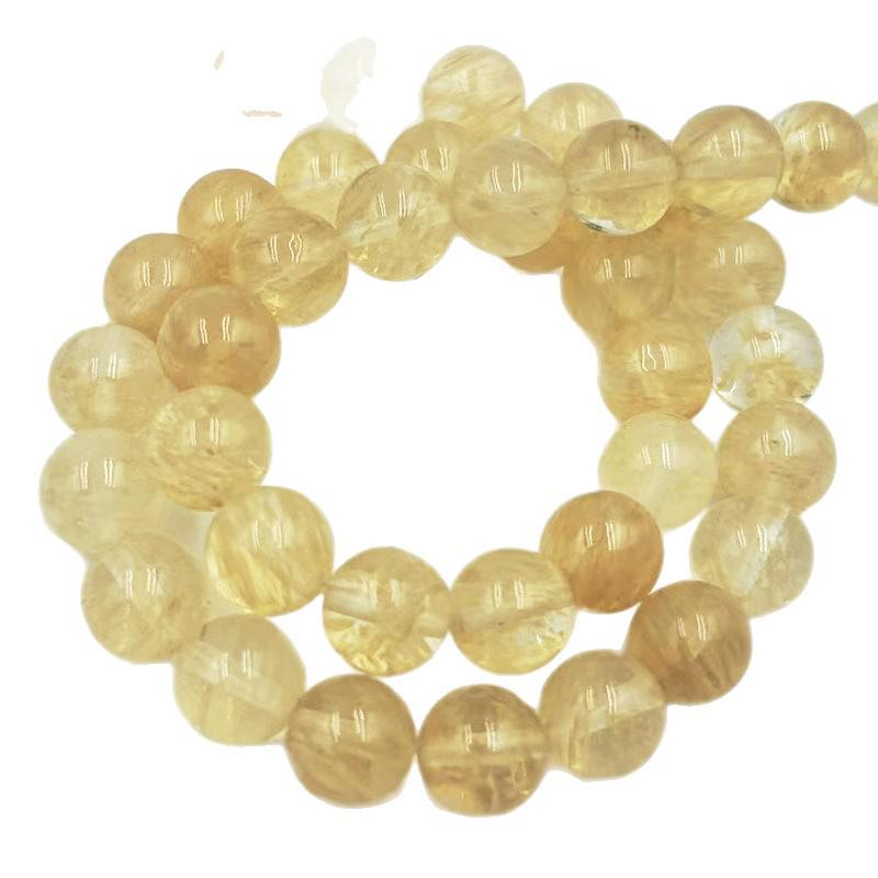 Brown Watermelon Crystal Bead Necklace & Earrings Set with Yellow Topaz Loose Beads for DIY Bracelets.