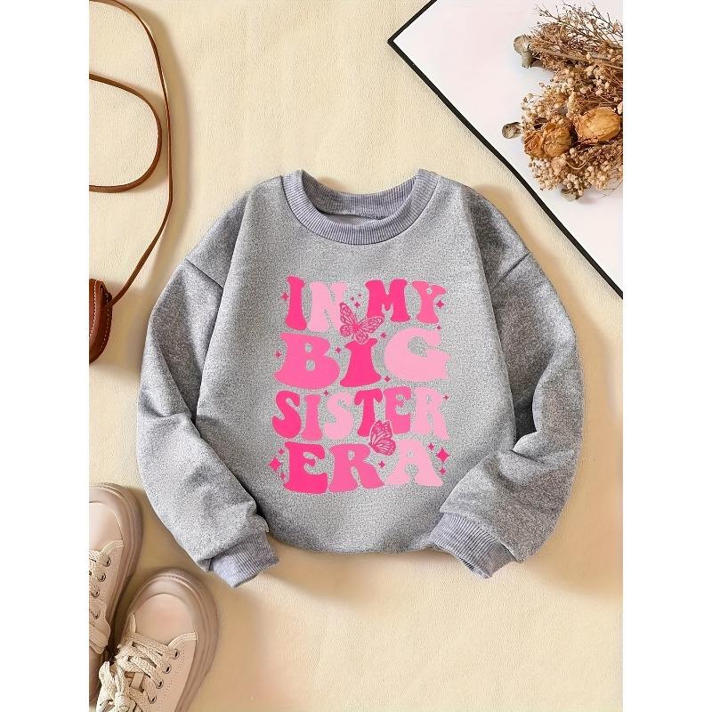 Girls' Creative Letter Pattern Fashion Casual Crew Neck Sweatshirt for Daily Party Vacation Gift