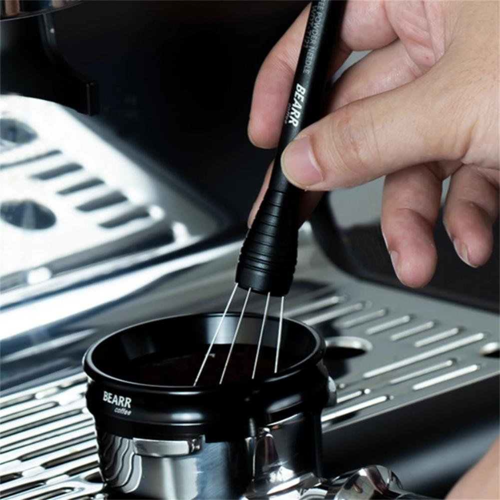 1PC Espresso Distribution Tool 11.5x1.5cm Coffee Distribution Tool One-Click Stirrer Tools Retractable Needles With Magnetic Kit