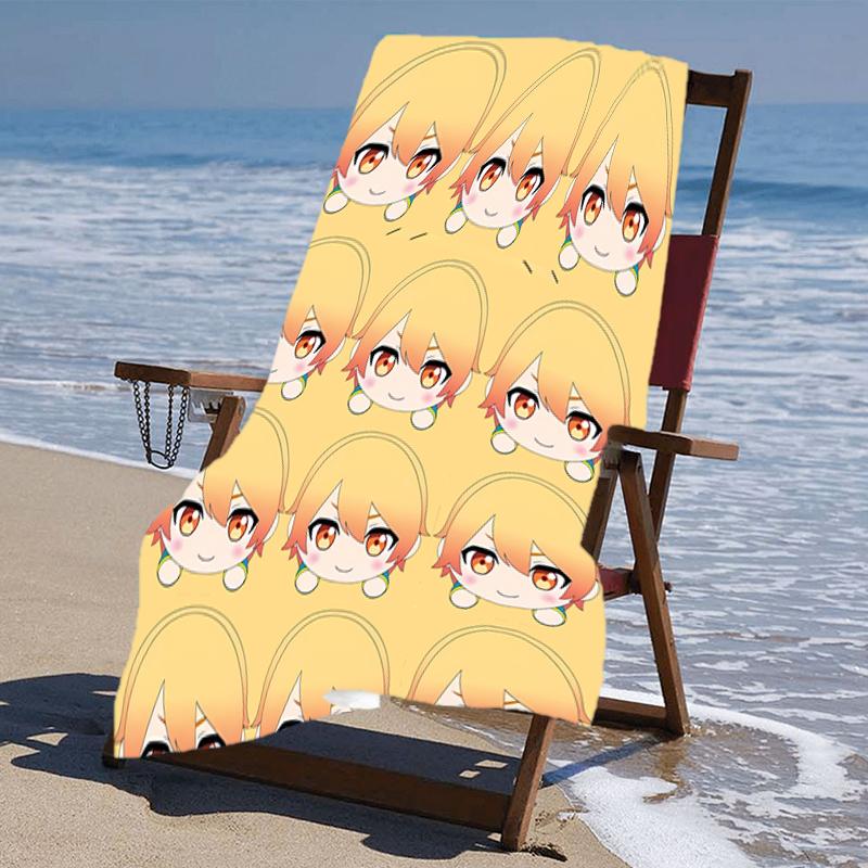 proof beach towel with a Tenma Tsukasa1 pattern - soft,absorbent,quick-drying,machine washable - perfect for swimming,camping,bathing