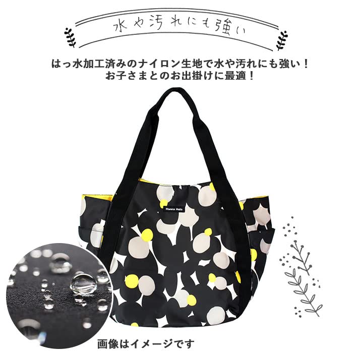 Hanna Hula Round Tote Bag Polka Black PLK01 [Hanna Hula] / CMO-RTT-PLK01 (Polka Black)
