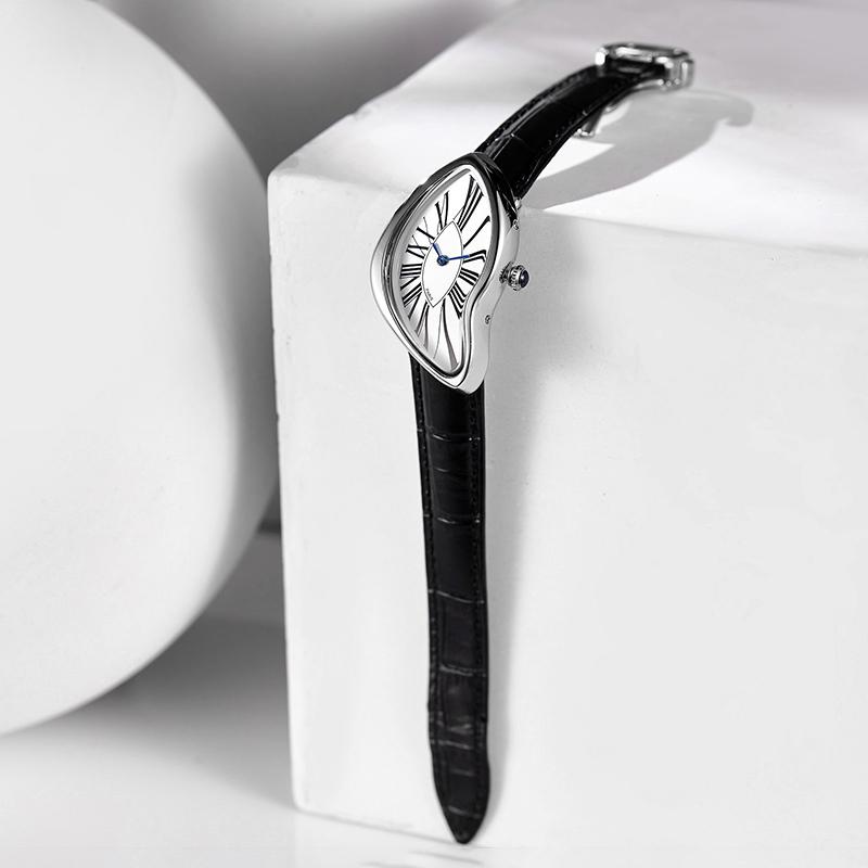 New Irregular Creative Crash Melt Twist Y2K Watch Men's Fashion Trendy Retro Advanced Ins Design Wristwatch for Men Reloj Hombre
