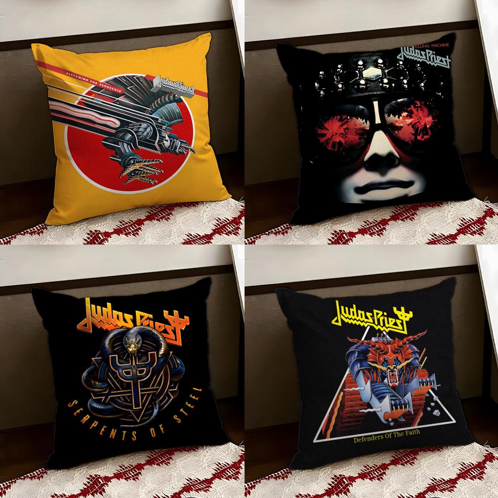 JJudas PPriest Cushion Cover Reversible Soft Durable Pillow Cover Home Car MultiScene Use for Daily Comfort