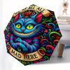 We're AllWe're All Mad HereVibrant Design for Laptop, Phone, or Bumper DecorationUmbrella, Portable 3-Fold Compact Umbrella for Men & Women Gift