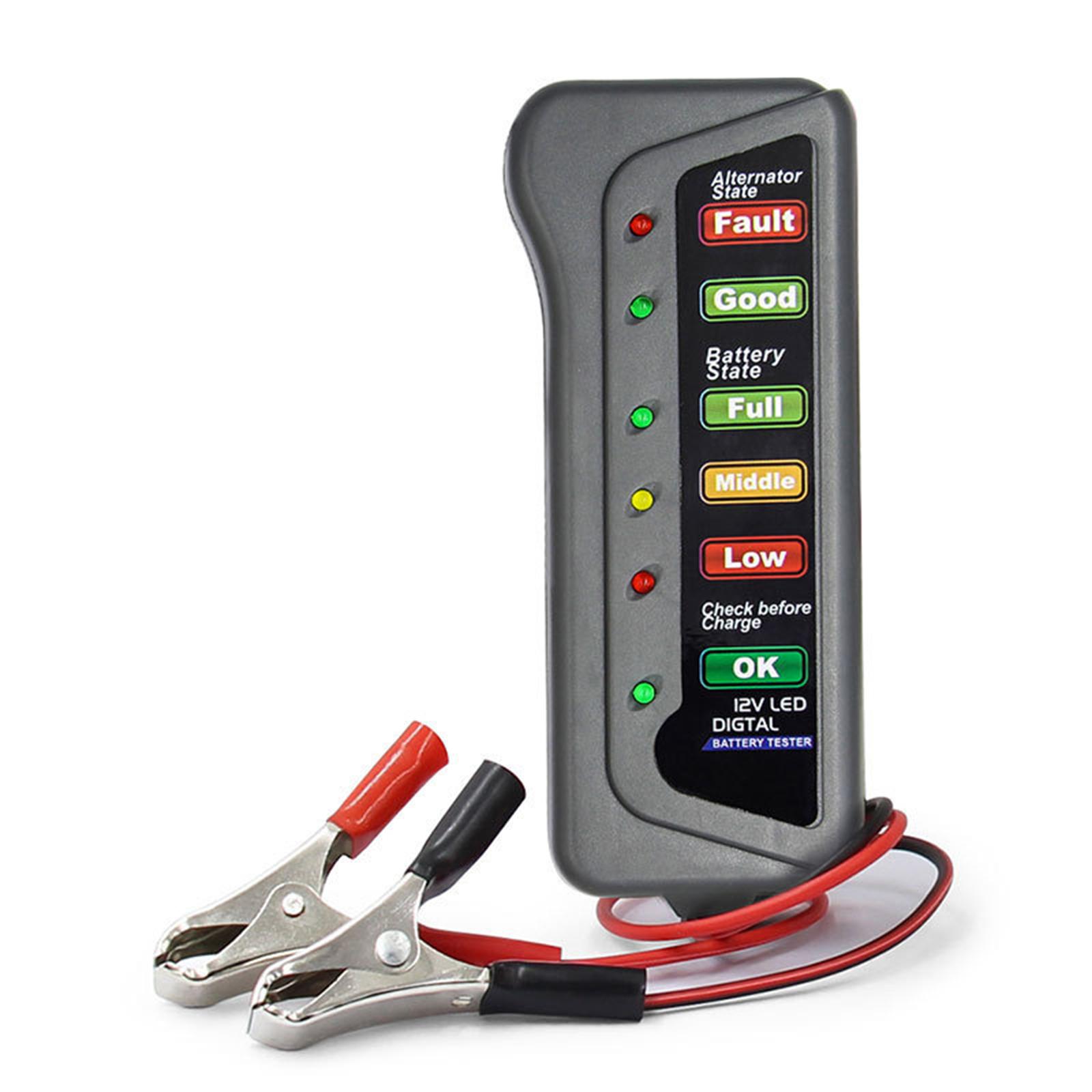 

12 V 15a 250mm Car Battery Tester Multifunction 6 Led Display Test Alternator Battery Condition as picture show #1