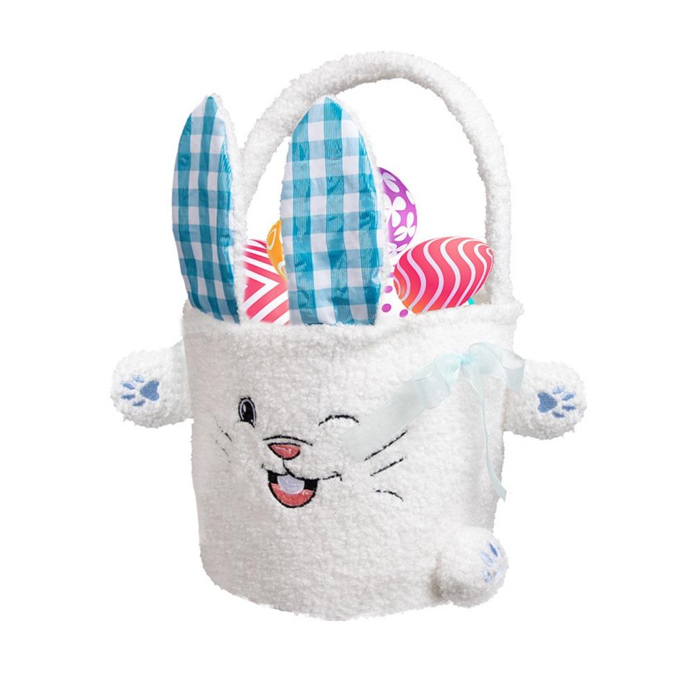 New Easter Rabbit Buckets Soft Cute Bunny Basket Long Ear Storage Bag Happy Easter