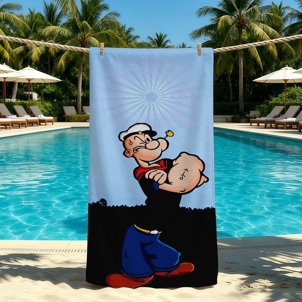 P-Popeye-ES Animation Towel For Outdoor Camping Beach Towel Super Absorbent Quick-Drying Summer Towel