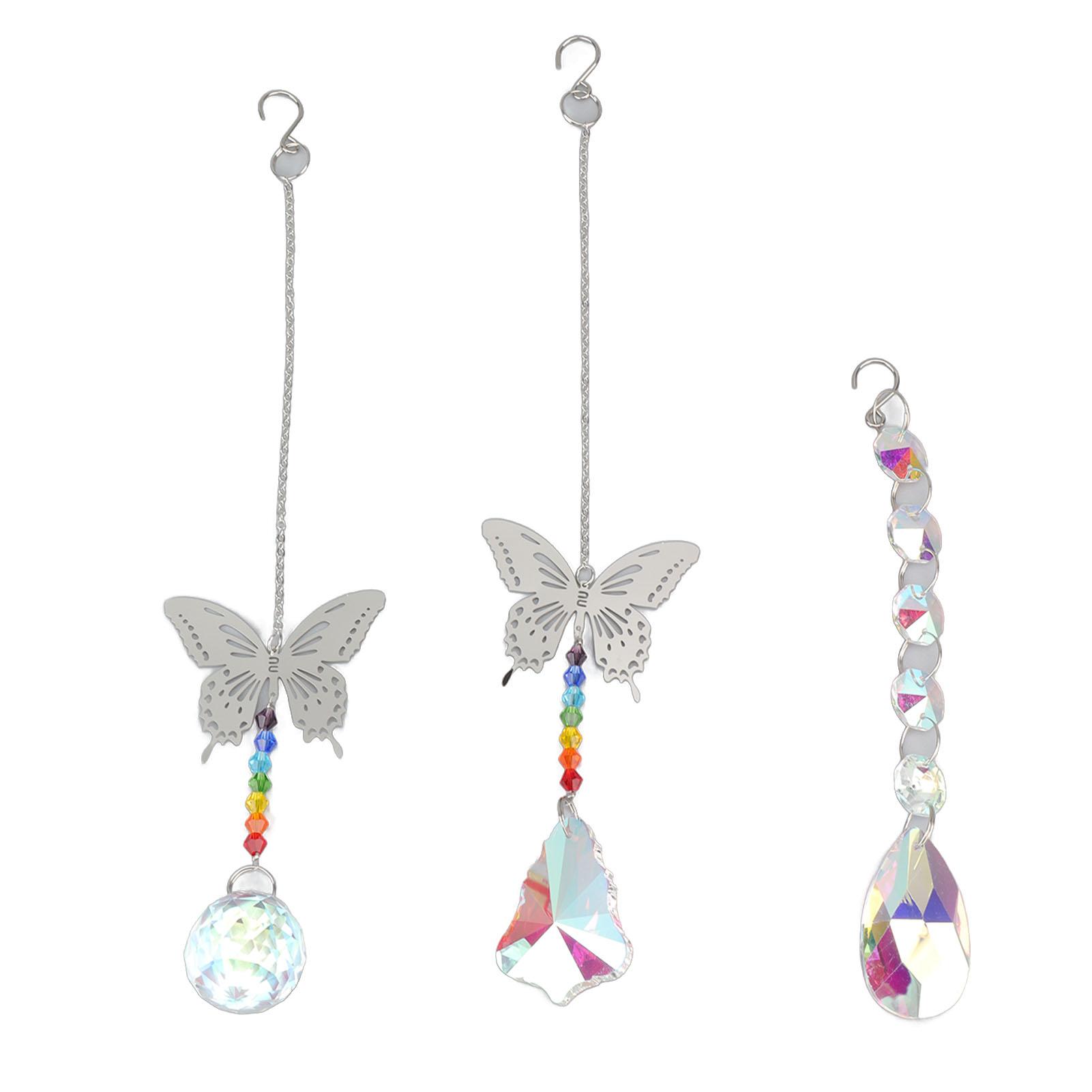

3Pcs Colorful Crystal Suncatcher Durable Acrylic Metal Beautiful Colors Hanging Sun Catcher for Window Office Home