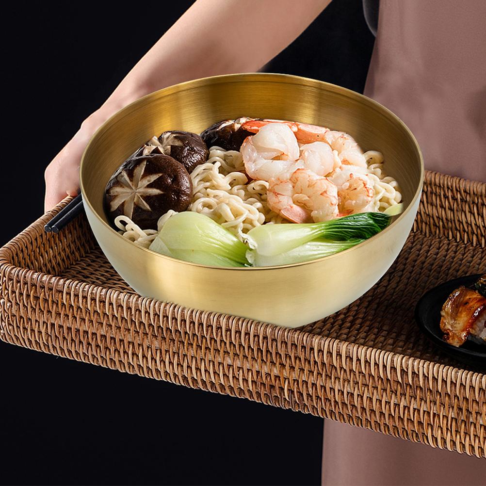 Home Rührschüssel Salat Lebensmittelbehälter Aufbewahrungsorganisator Goldene Edelstahlschüsseln