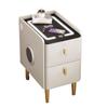 Luxury Narrow Bedside Table with Wireless Charging and Multi-functional Storage