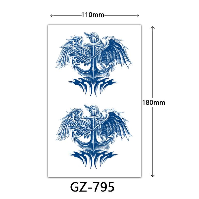 Tattoo-Aufkleber mit Fruchtsaft, Tattoo-Aufkleber mit Kräutern, semi-permanente Tattoo-Aufkleber mit englischen Buchstaben