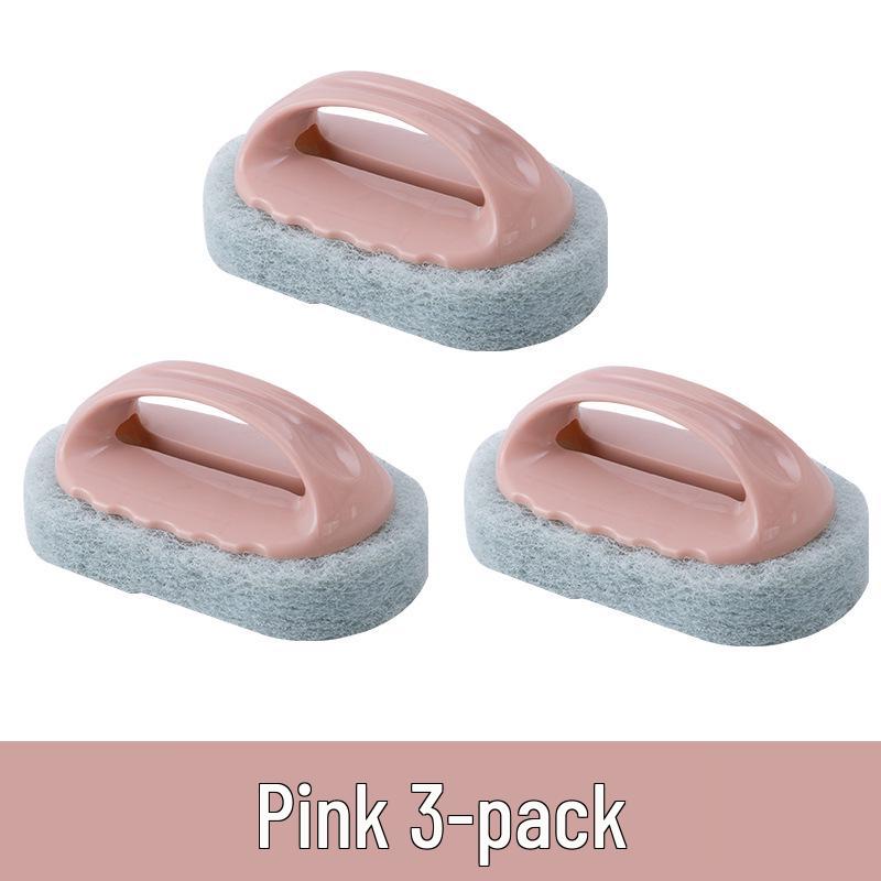 Multifunctional Cleaning Brush with Handle for Kitchen & Bathroom - Powerful Brush & Decontamination Sponge for Tiles & Dishes